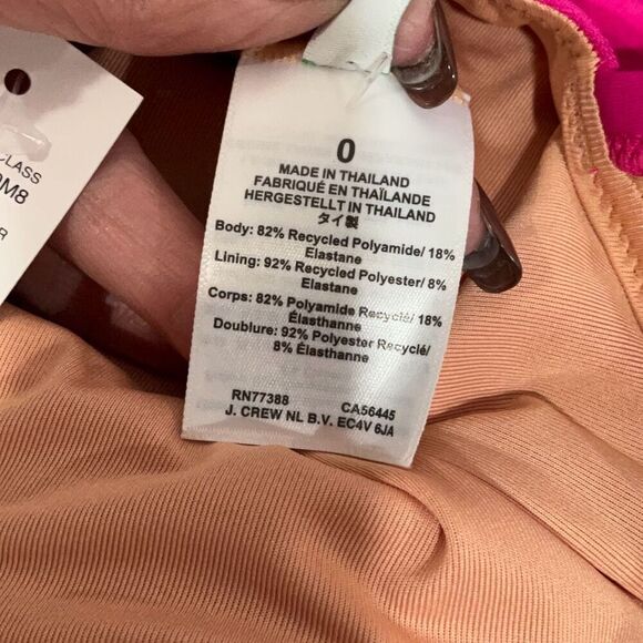 J. Crew Ruched Ruffle One Piece Swimsuit In Radiant Fuchsia Size 0 - Picture 6 of 8